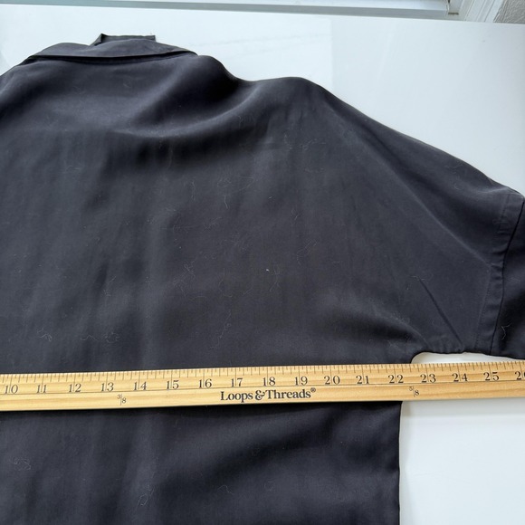 Chapter Shirt Mens Large Black Tencel Oversized Button Front Pocket Longline - Picture 15 of 16